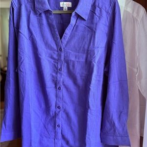 D&Co Women's Purple Button Down Shirt